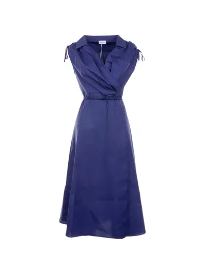 Marella Riviera Wrap Tie Dress In Blue
