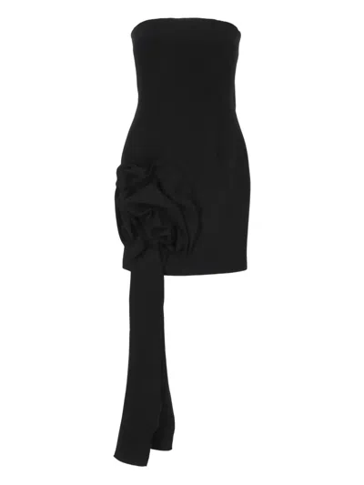 Marella Rosette Strapless Dress In Black