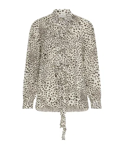 Marella Ruched Georgette Shirt In Animal Print