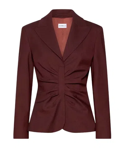 Marella Ruffled-detail Jacket In Brown