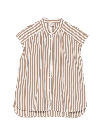 Marella Saio Striped Sleeveless Shirt In Multi