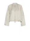 Marella Sand Jacket With Zip In Linen And Viscose