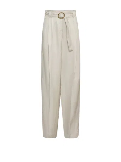 Marella Sand Trousers With Belt In Neutral