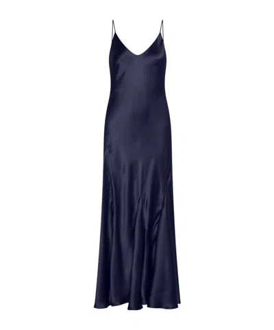 Marella Satin Dress In Blue
