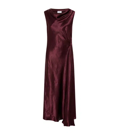 Marella Satin Midi Dress In Burgundy