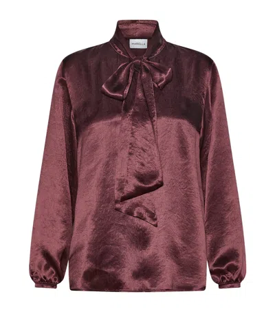 Marella Satin Pussybow Blouse In Animal Print