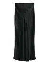 Marella Satin Slip Midi Skirt In Black
