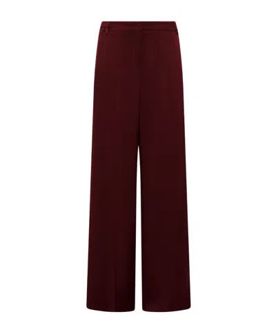 Marella Satin Trousers - Bordeaux In Burgundy