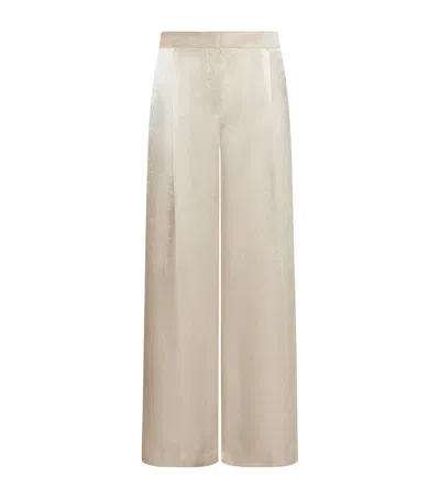 Marella Satin Wide-leg Trousers In Neutral