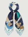 Marella Scarf Woman Blue Cina In Blue