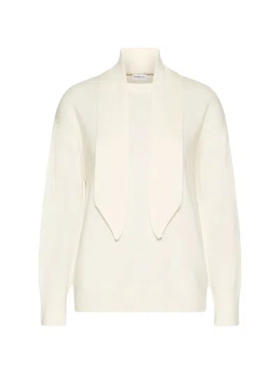 Marella Scarf-detail Long-sleeve Sweater In Nude