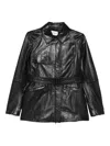Marella Sedile Leather Coat In Black
