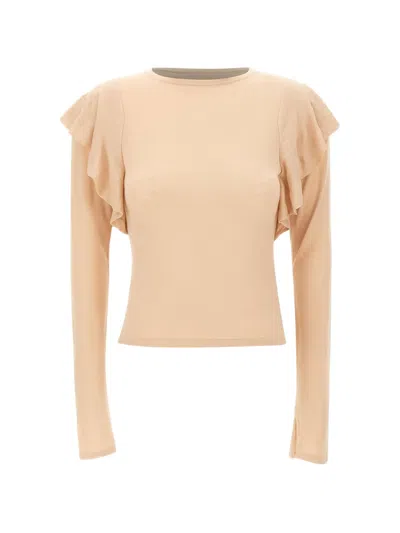 Marella Selva Ruffled Knitted Sweater In Neutral