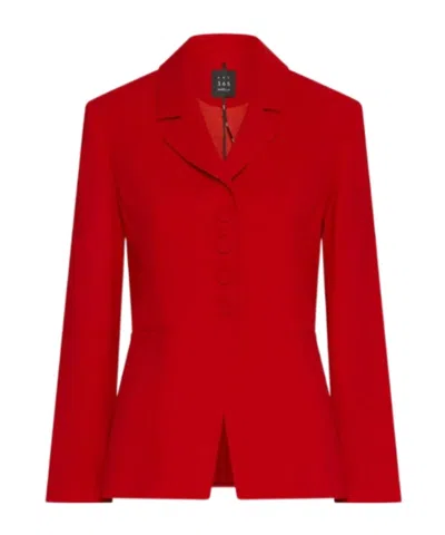 Marella Semi-fitted Envers Satin Blazer In Red