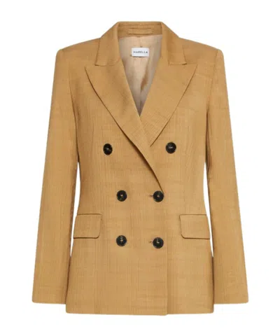 Marella Semi-fitted Blazer In Brown