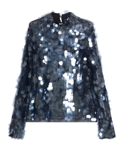 Marella Sequin Blouse - Navy In Blue