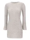 Marella Sequin-embellished Bell-sleeve Mini Dress In Neutral