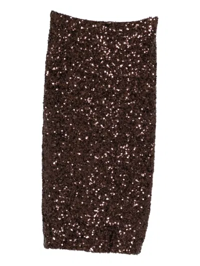 Marella Sequin-embellished Midi Skirt In Brown