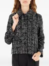 Marella Sequin-embellished Tweed Jacket In Black