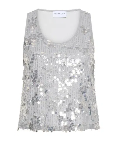 Marella Sequin Top - Grey In Gray