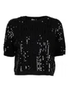 Marella Sequin Top In Black