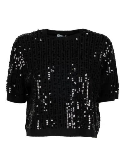 Marella Sequin Top In Black