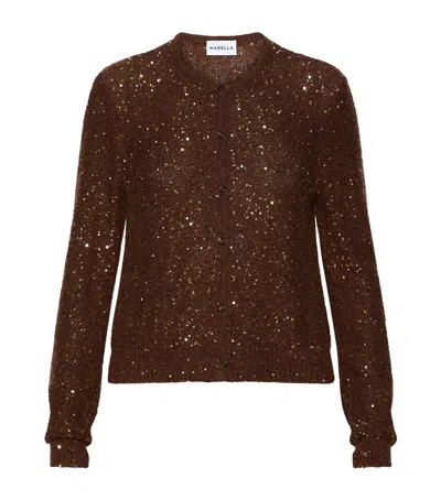 Marella Sequin-embellished Cardigan In Animal Print