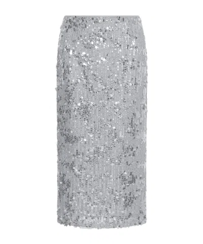 Marella Sequinned Midi Skirt - Grey In Gray