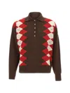 Marella Sequoia Argyle-pattern Sweater In Brown