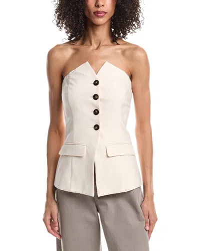 Marella Sestri Top Woven Wool-blend Waistcoat In Neutral