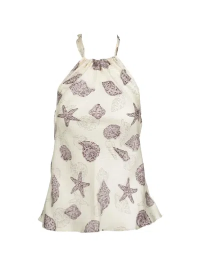 Marella Shell-print Halterneck Top In Multi