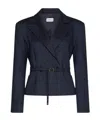 Marella Short Belted Jacket In Blue