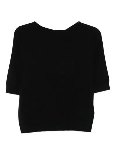 Marella Short-sleeve Cashmere T-shirt In Black