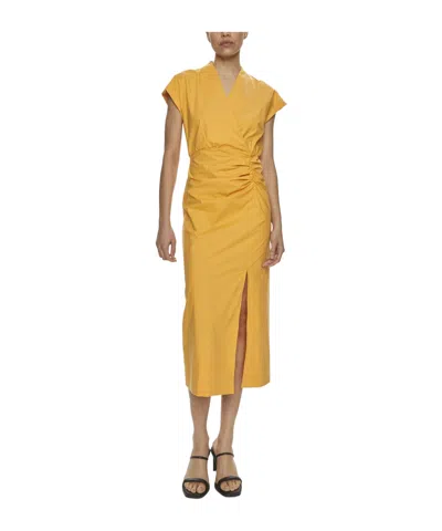 Marella Short Sleeve Dress In Gold