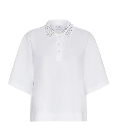 Marella Short-sleeved Polo Shirt In White