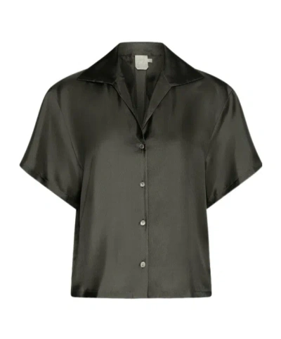 Marella Short-sleeved Silk Shirt In Green