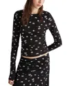 Marella Sigma Ruched Long Sleeve Top In Black