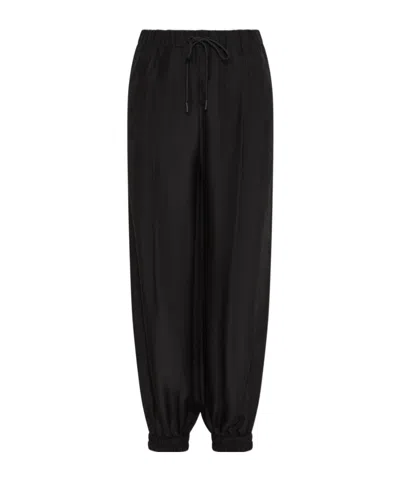 Marella Silk Habotai Joggers In Black