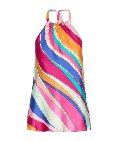 Marella Silk Halterneck Top In Multi