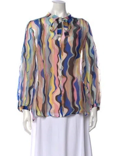 Pre-owned Marella Silk Printed Blouse In Multicolor