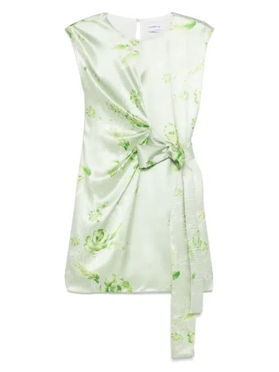 Marella Silk Satin Dress In Green