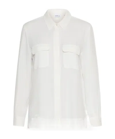 Marella Silk-blend Crepe Shirt In White