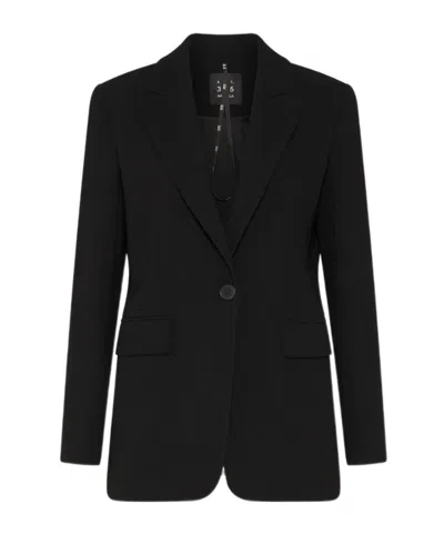 Marella Single-breasted Envers Satin Jacket In Blue