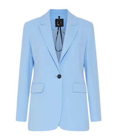 Marella Single-breasted Envers Satin Jacket In Blue
