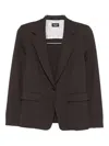 Marella Single-button Notched-lapel Blazer In Brown