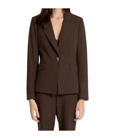 Marella Single-breasted Blazer In Brown
