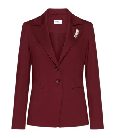 Marella Single-breasted Blazer In Brown