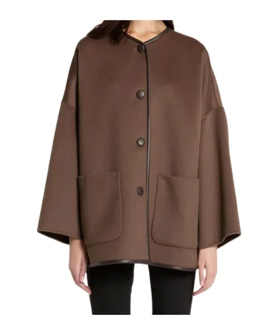 Marella Single-breasted Coat In Brown