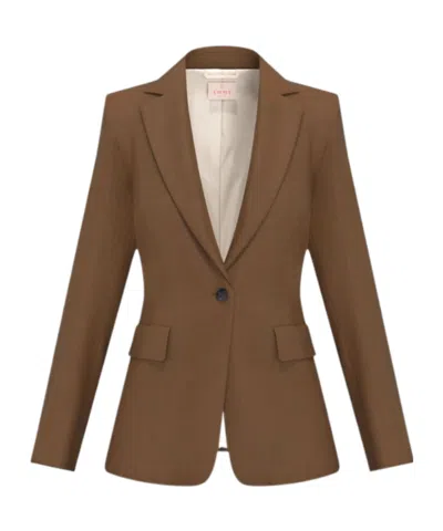 Marella Single-breasted Stretch Jacket - Kaki In Brown