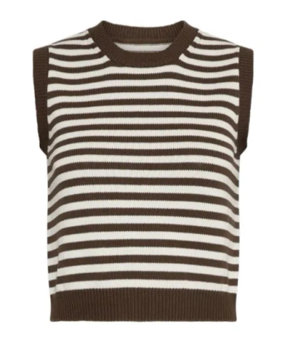 Marella Sleeveless Cotton And Silk Top In Brown